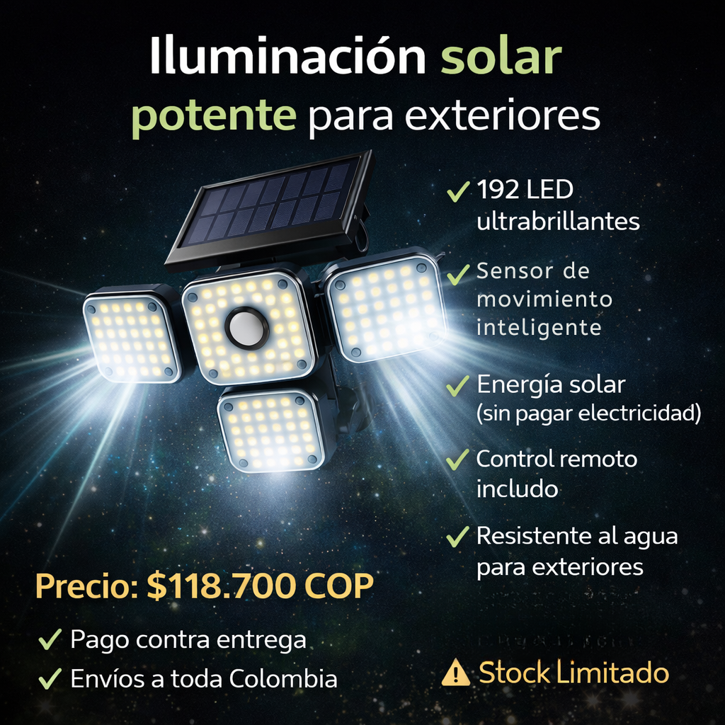 LAMPARA SOLAR TRES CABEZAS