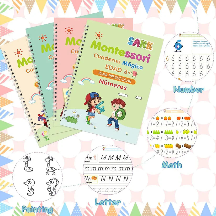 KIT DE 4 CUADERNOS REUTILIZABLES